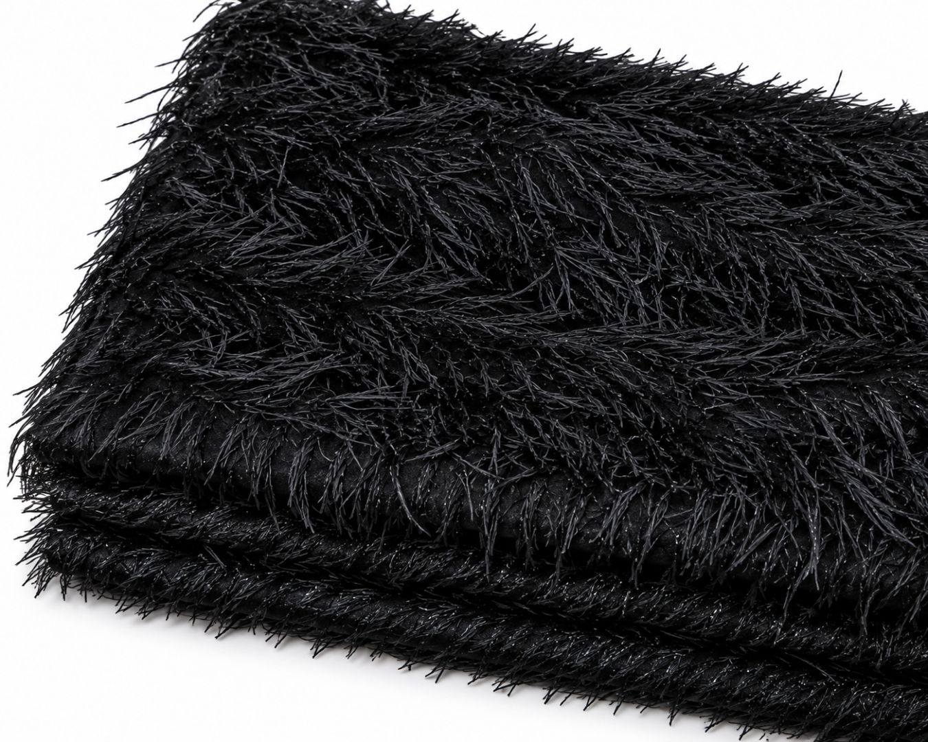 Luxury Black Feather Fabric